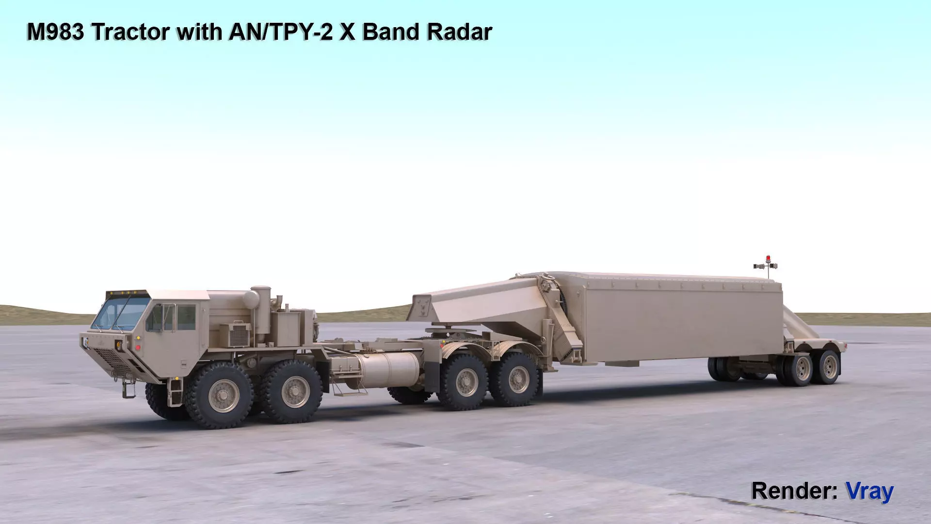 M983 Tractor with AN TPY-2 X Band Radar 3D model