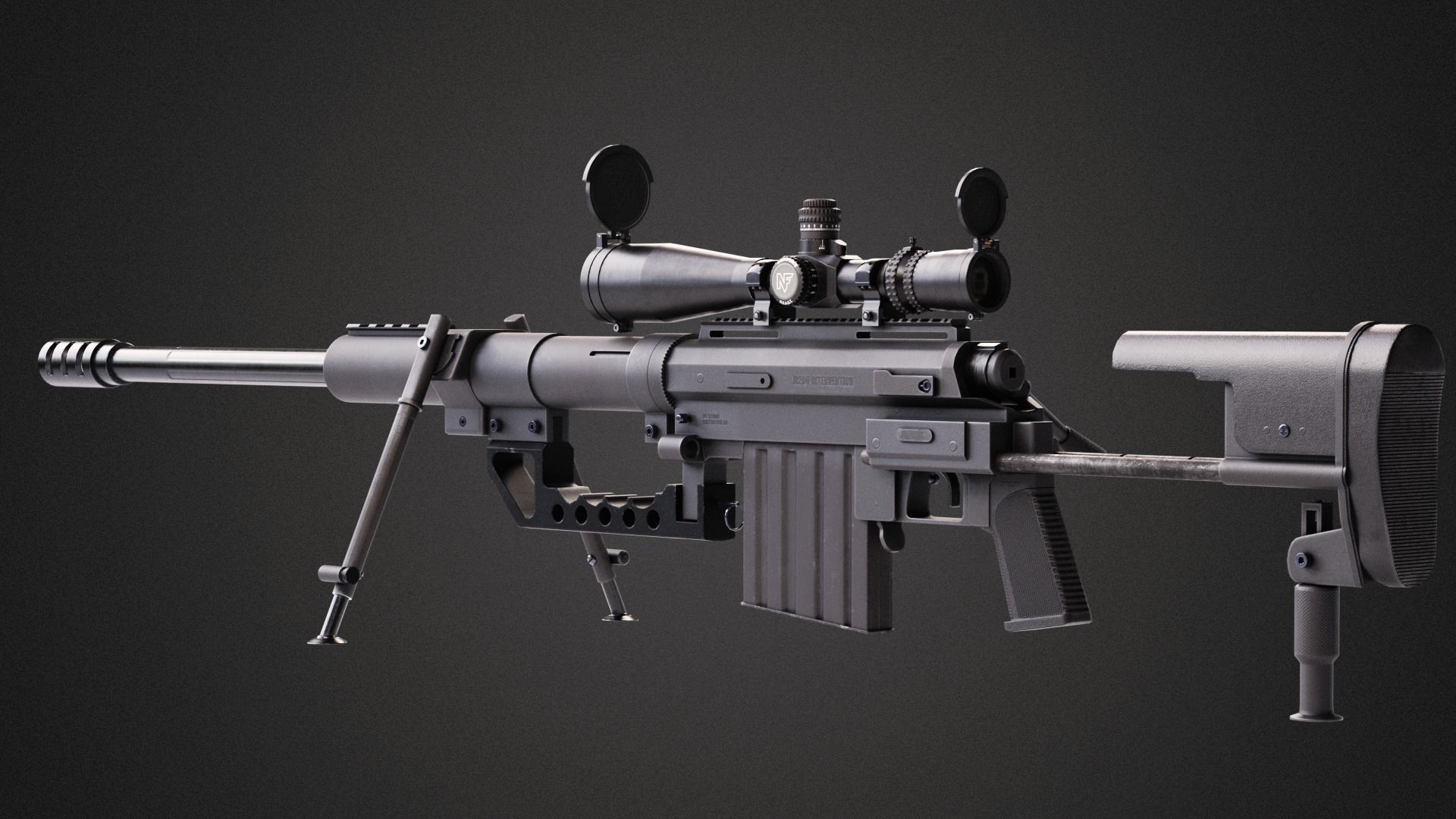 M200 Cheytac Intervention Low-poly 3D model_6