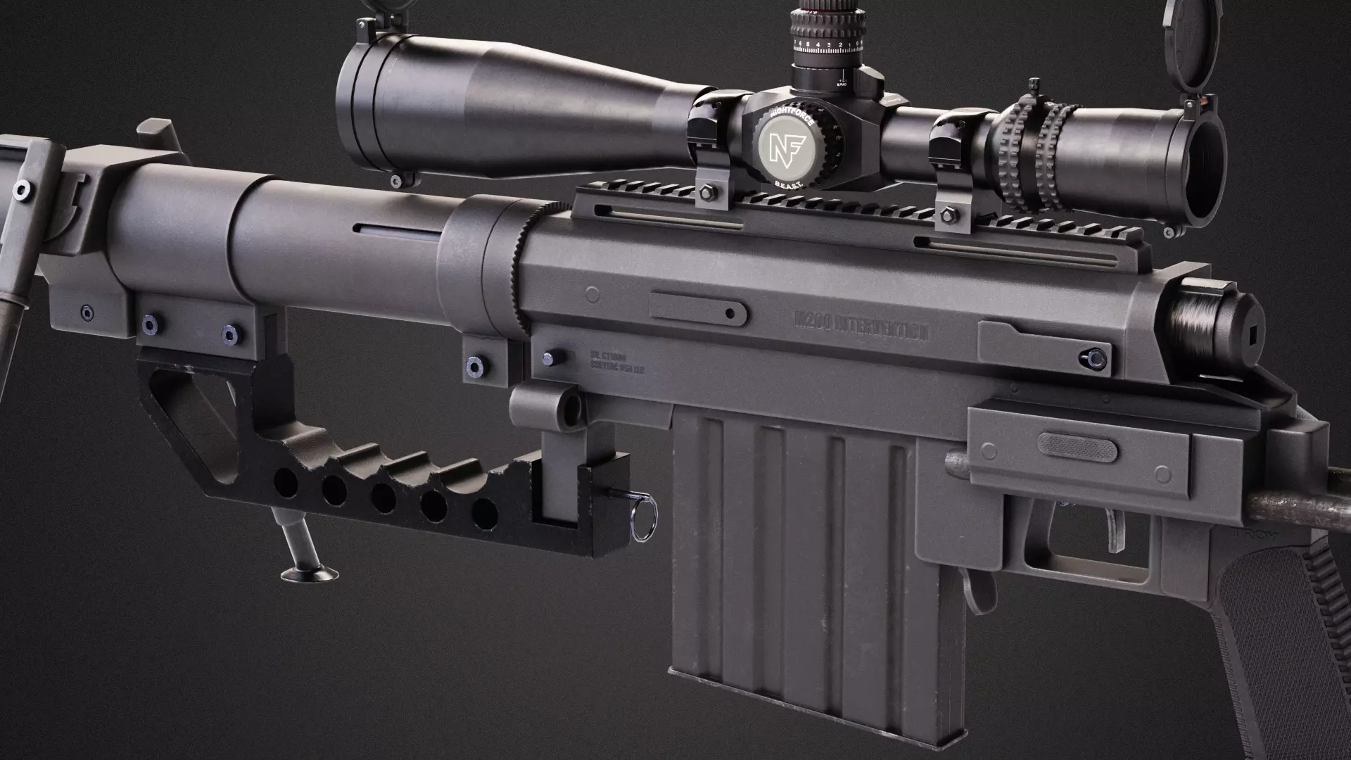 M200 Cheytac Intervention Low-poly 3D model_0