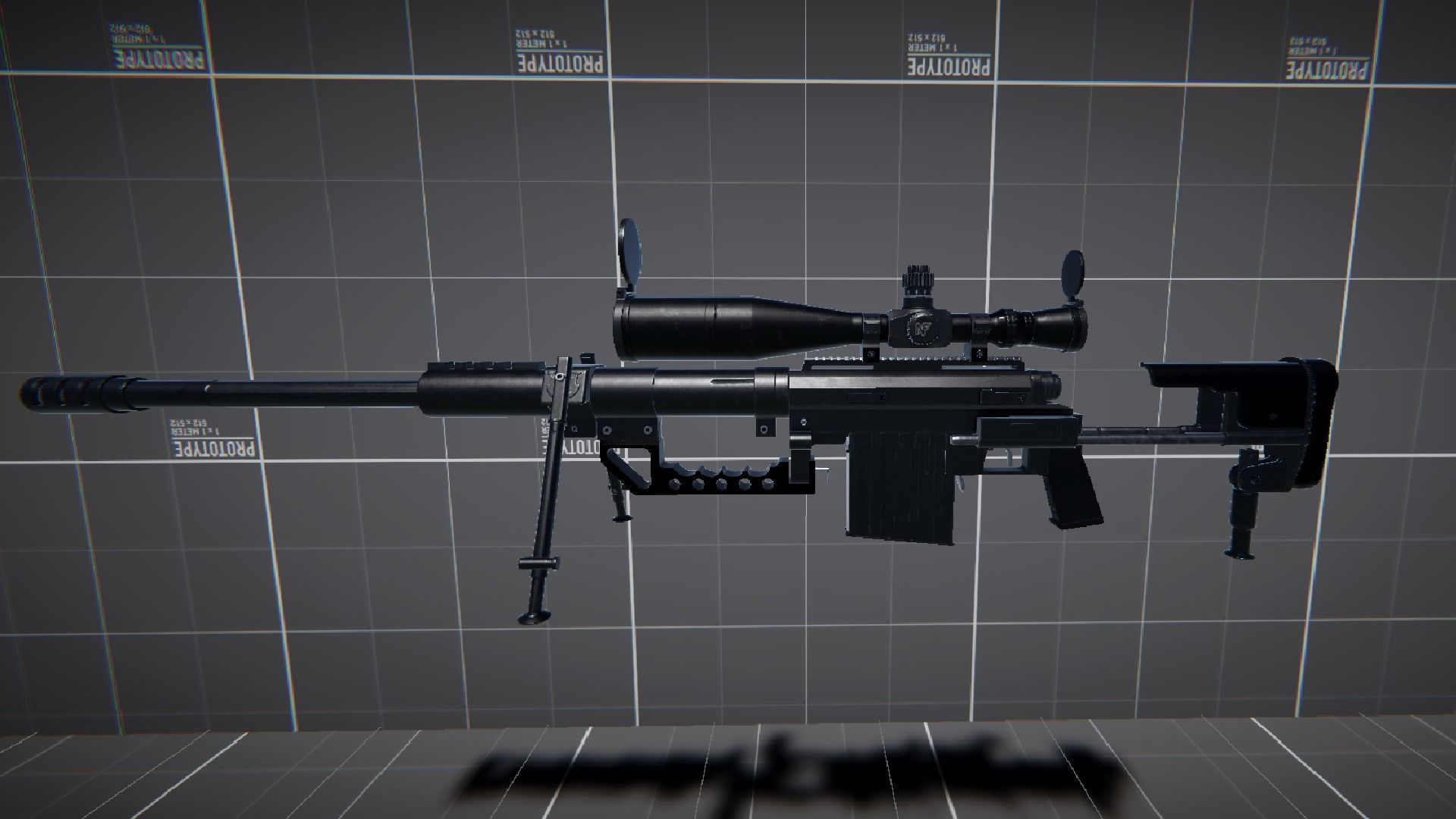 M200 Cheytac Intervention Low-poly 3D model_11