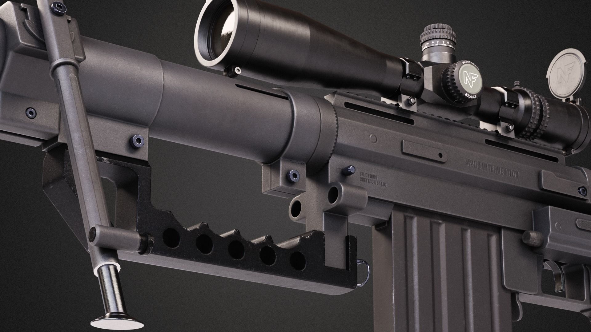 M200 Cheytac Intervention Low-poly 3D model_4