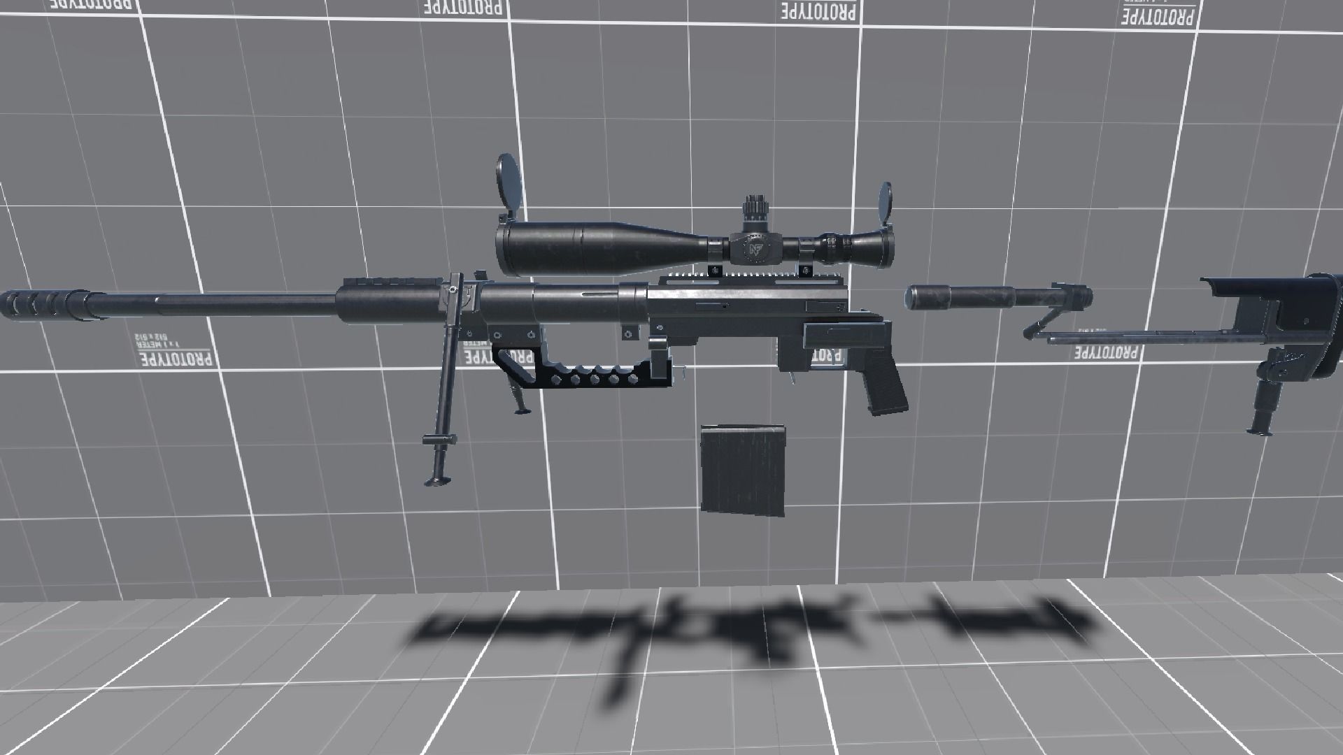 M200 Cheytac Intervention Low-poly 3D model_10