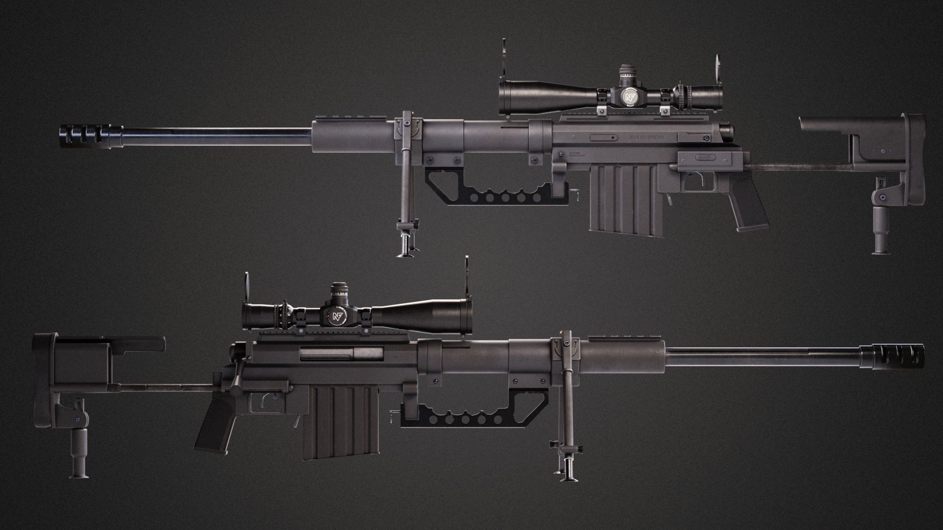 M200 Cheytac Intervention Low-poly 3D model_1