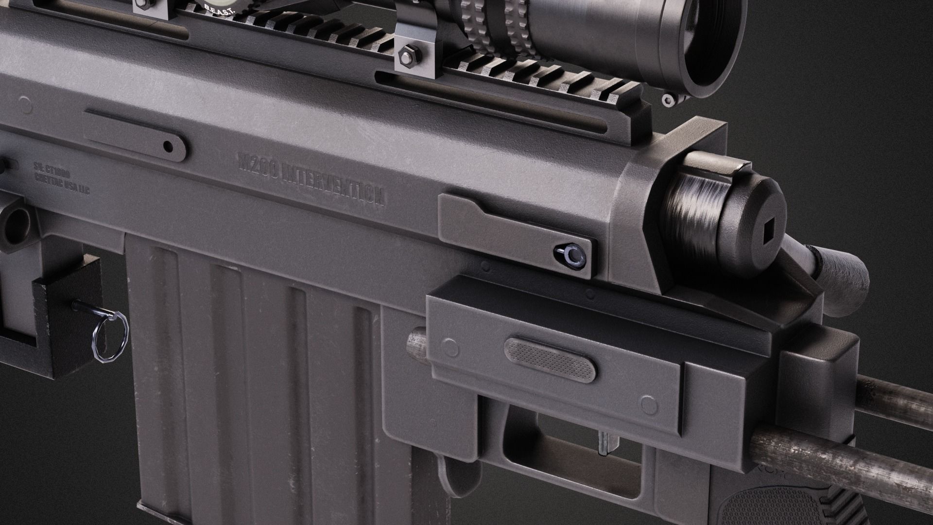 M200 Cheytac Intervention Low-poly 3D model_2