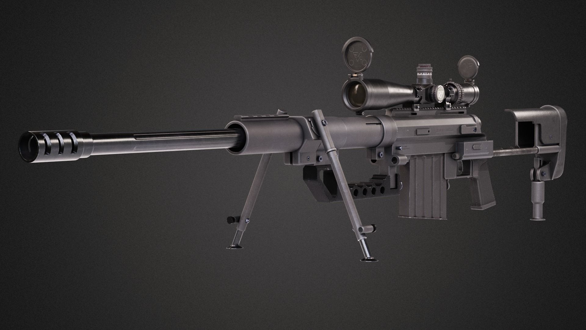 M200 Cheytac Intervention Low-poly 3D model_16
