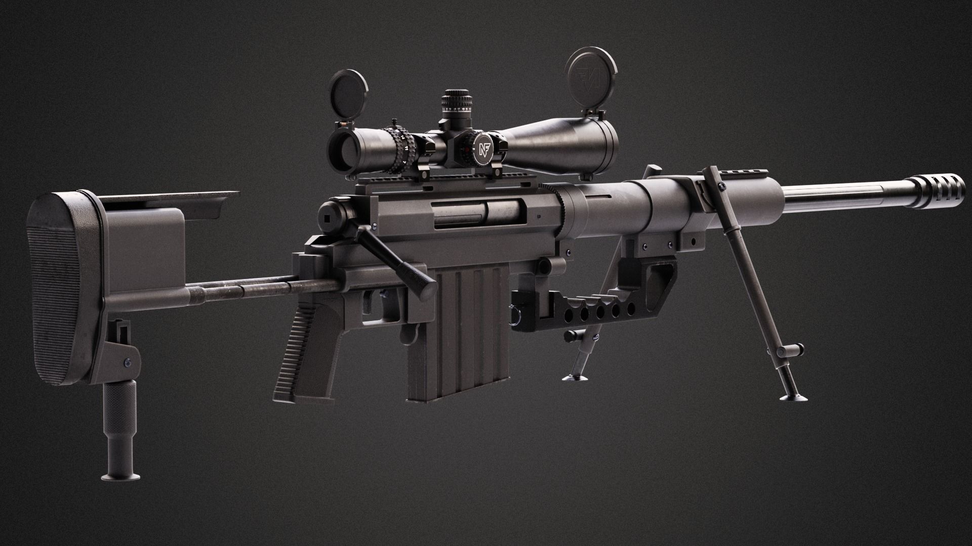 M200 Cheytac Intervention Low-poly 3D model_3