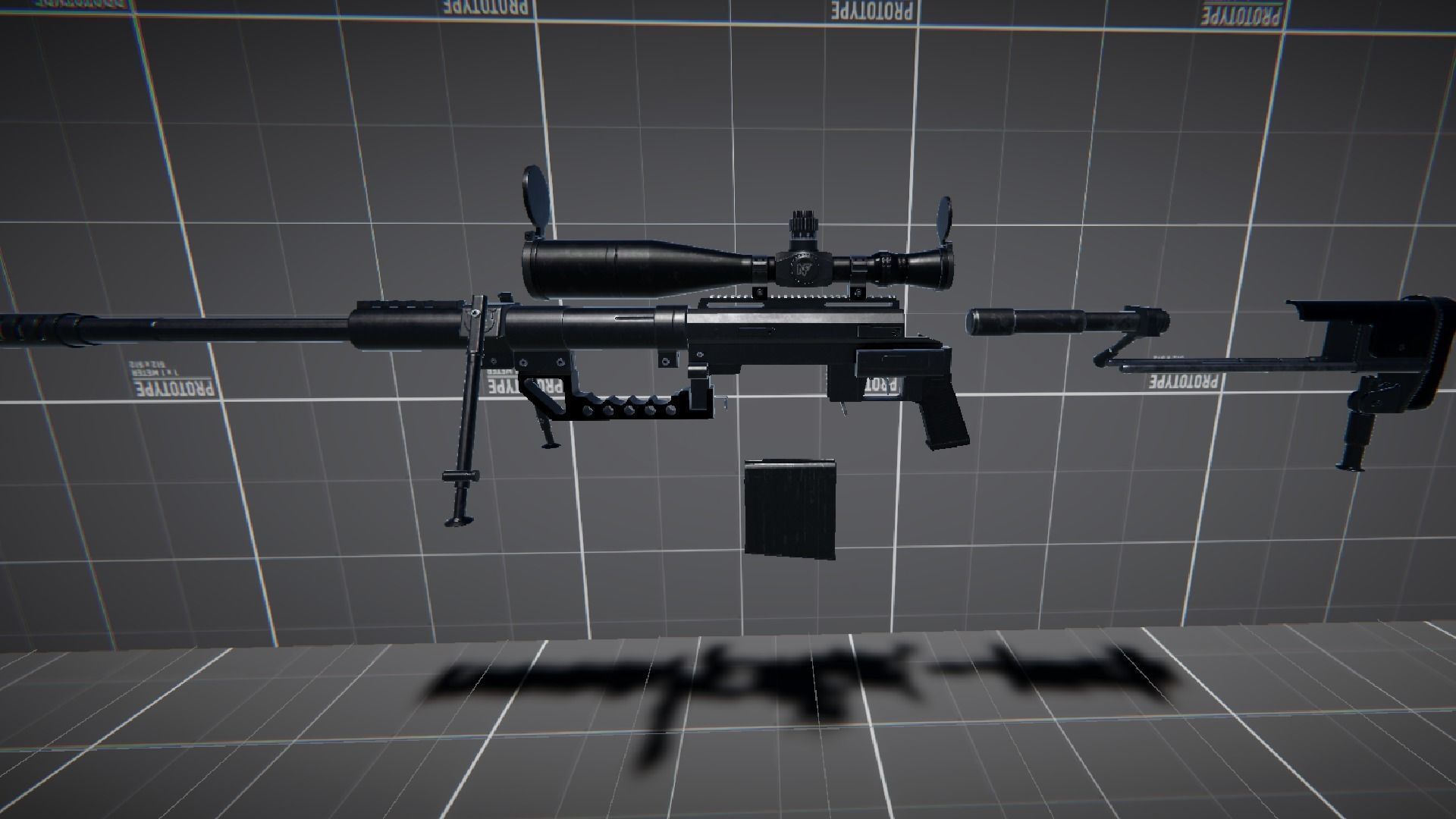 M200 Cheytac Intervention Low-poly 3D model_13