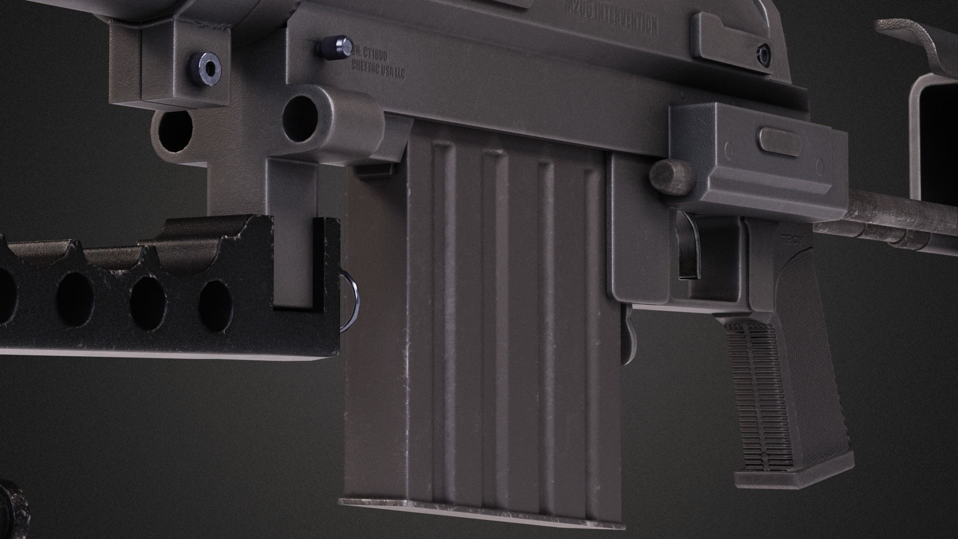 M200 Cheytac Intervention Low-poly 3D model_9