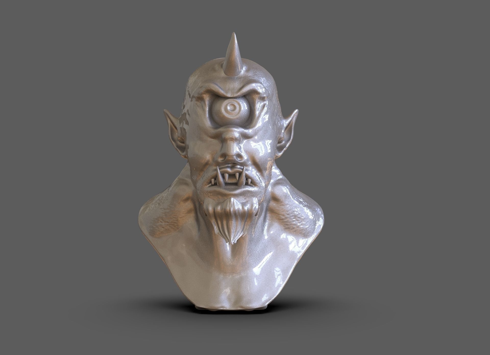 Cyclops Bust 3D print model_4