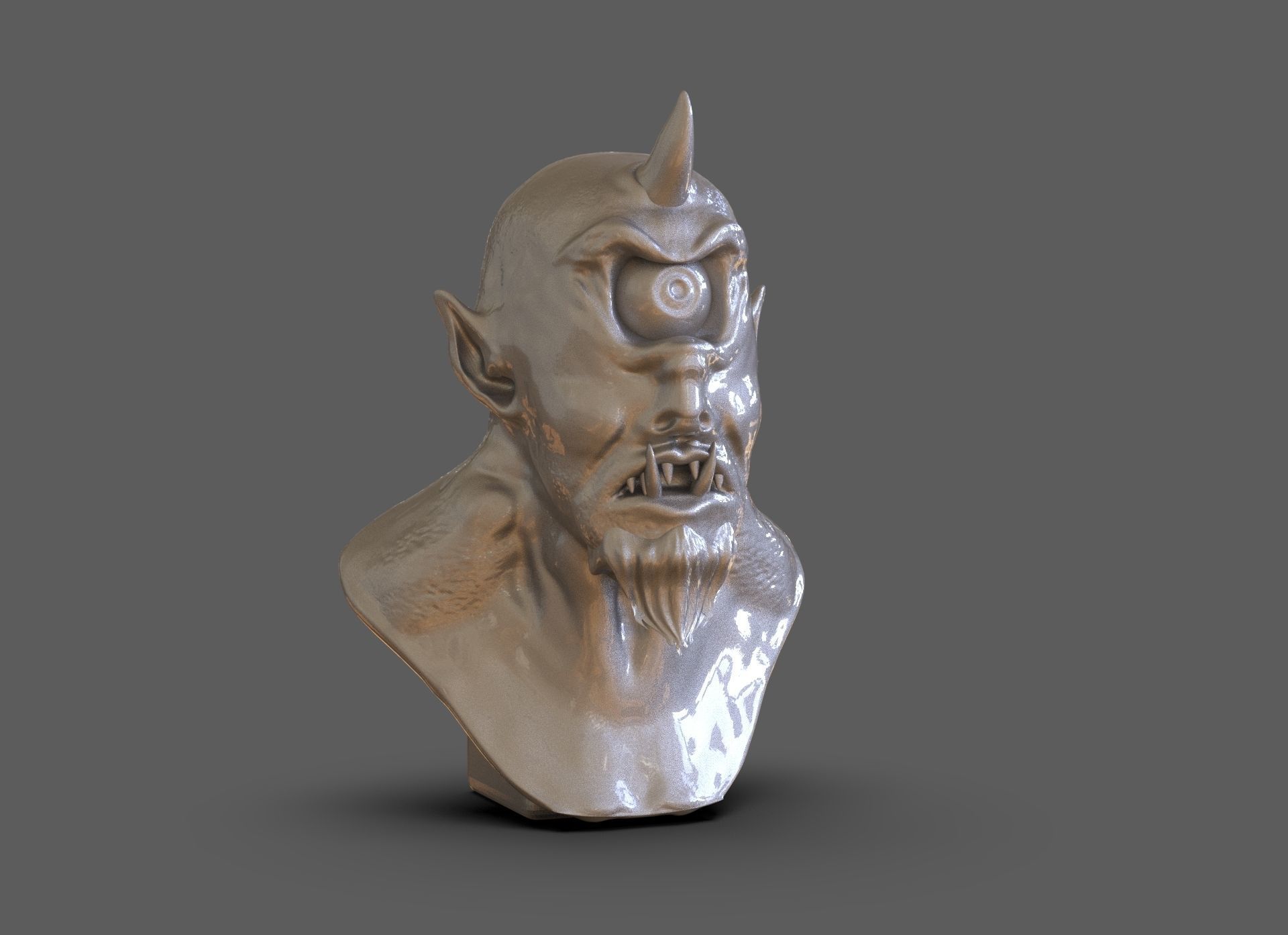 Cyclops Bust 3D print model_2
