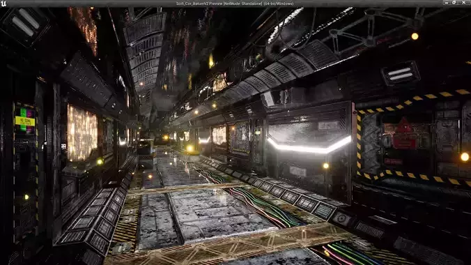 Scifi Corridor Btm v2 Low-poly 3D model