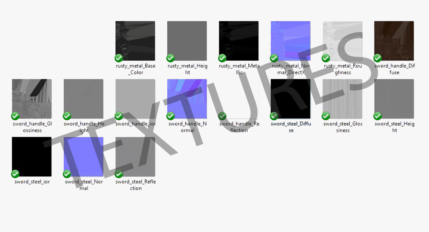 Claymore Sword Low-poly 3D model_17