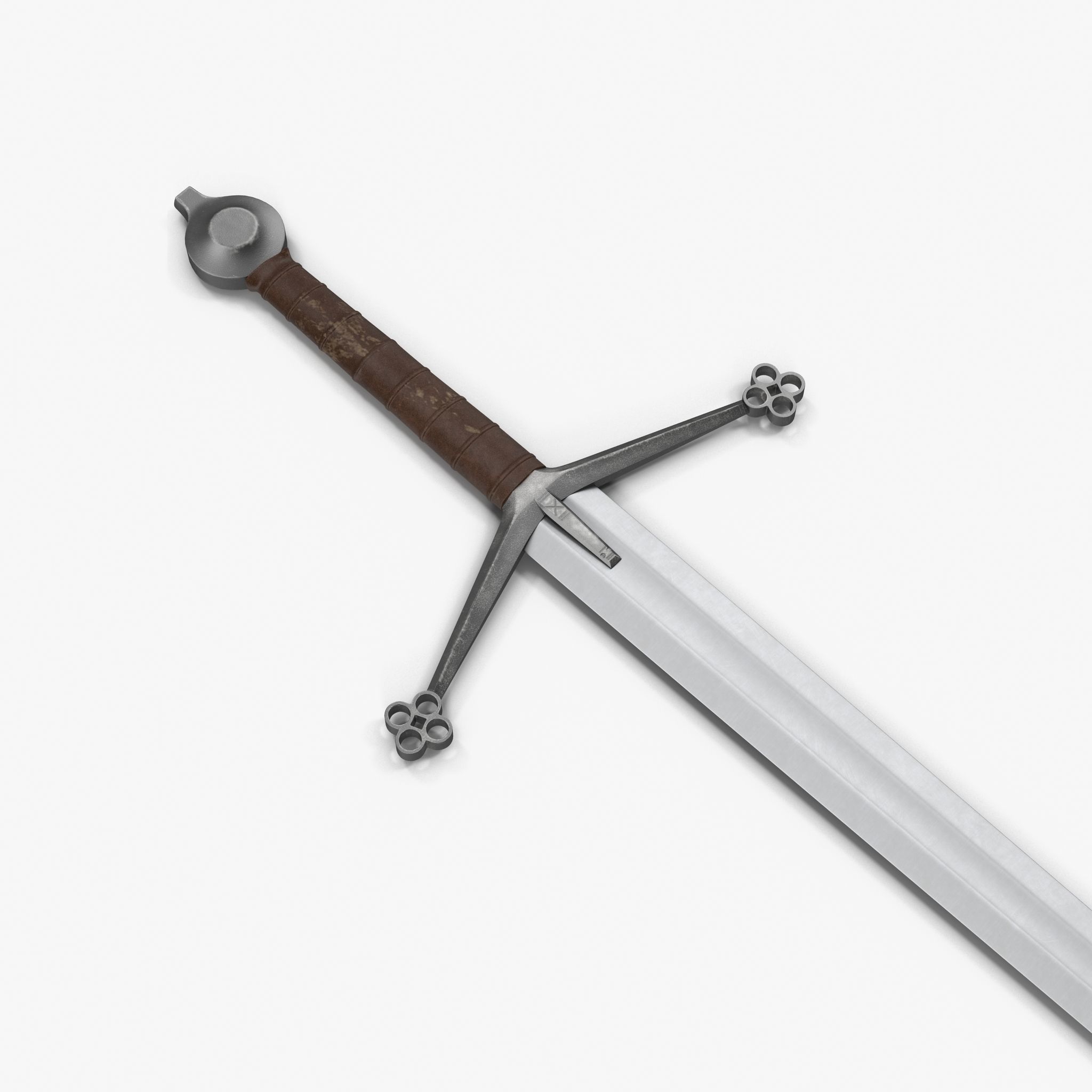 Claymore Sword Low-poly 3D model_1