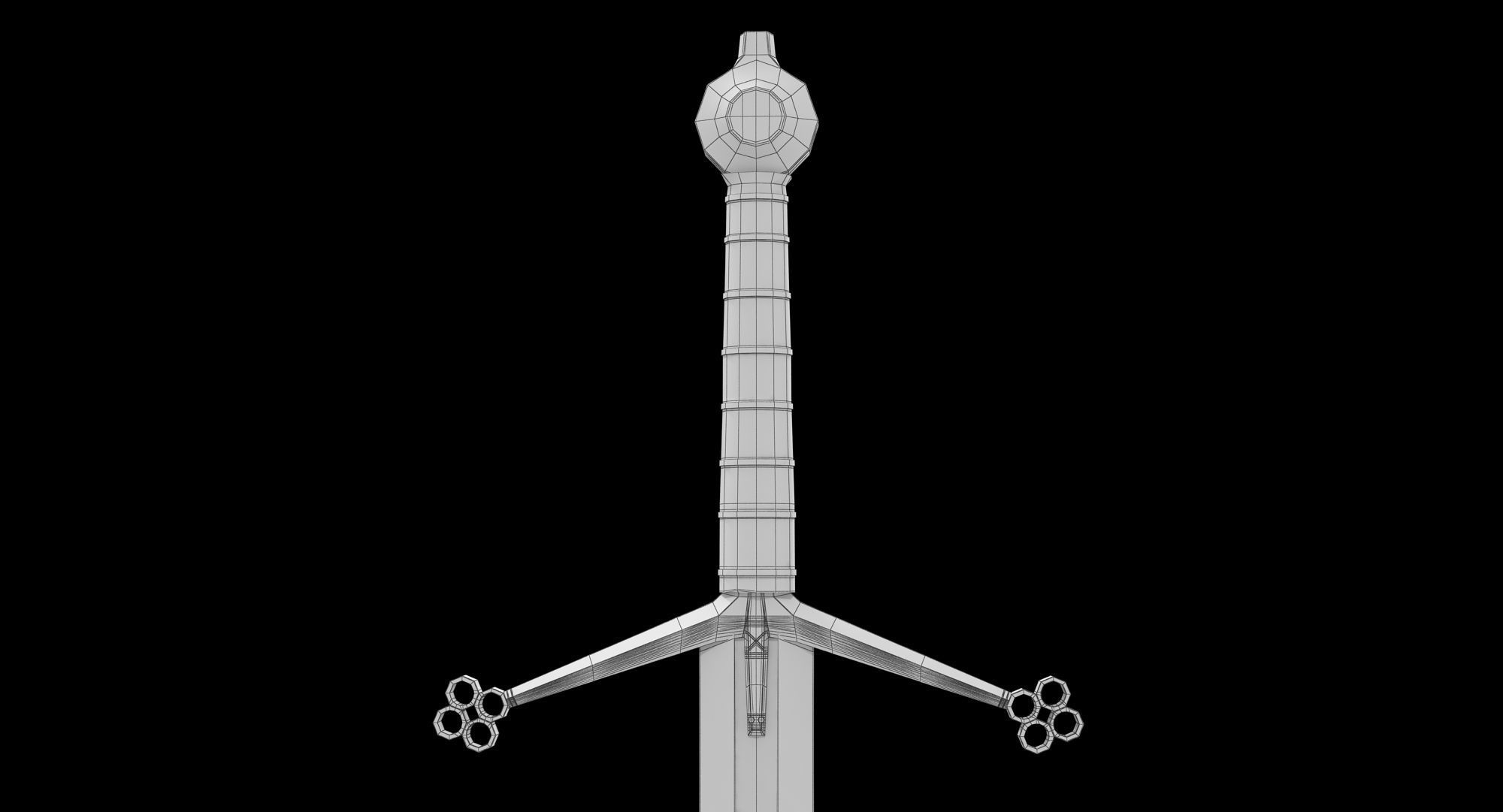 Claymore Sword Low-poly 3D model_8