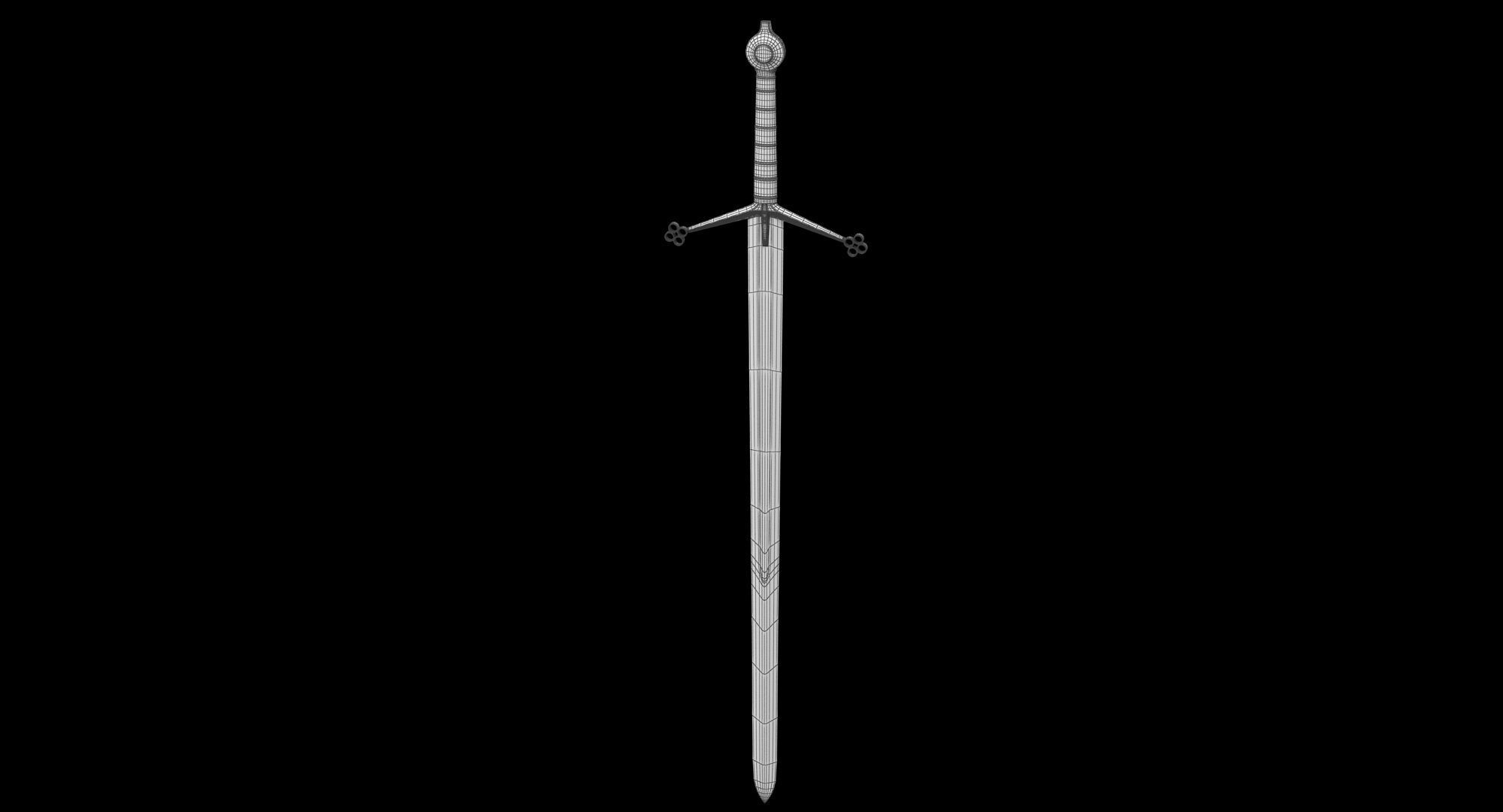 Claymore Sword Low-poly 3D model_3