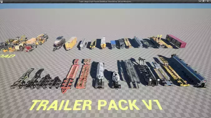 Trailer Pack - Unreal Engine Low-poly 3D model