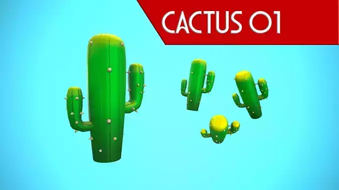 CACTUS 01 CARTOON STYLIZED Low-poly 3D model