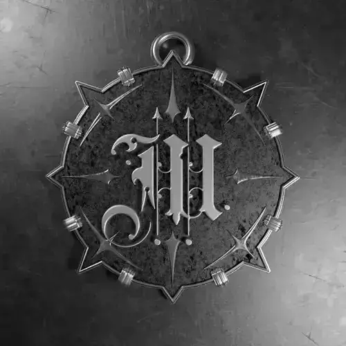 Medallion with letter M 3D printable model 3D print model