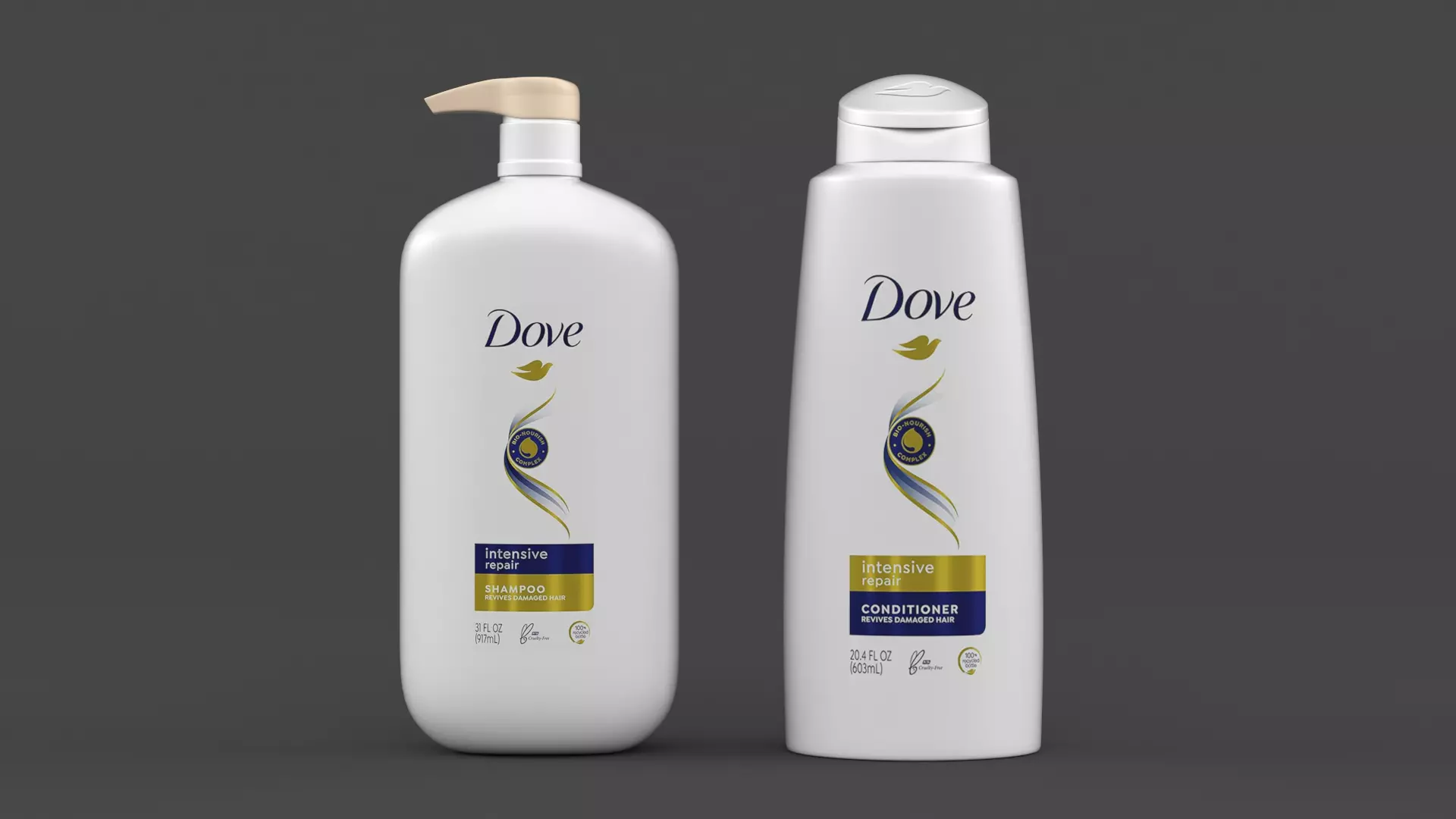 Dove Shampoo and Conditioner 3D model_0