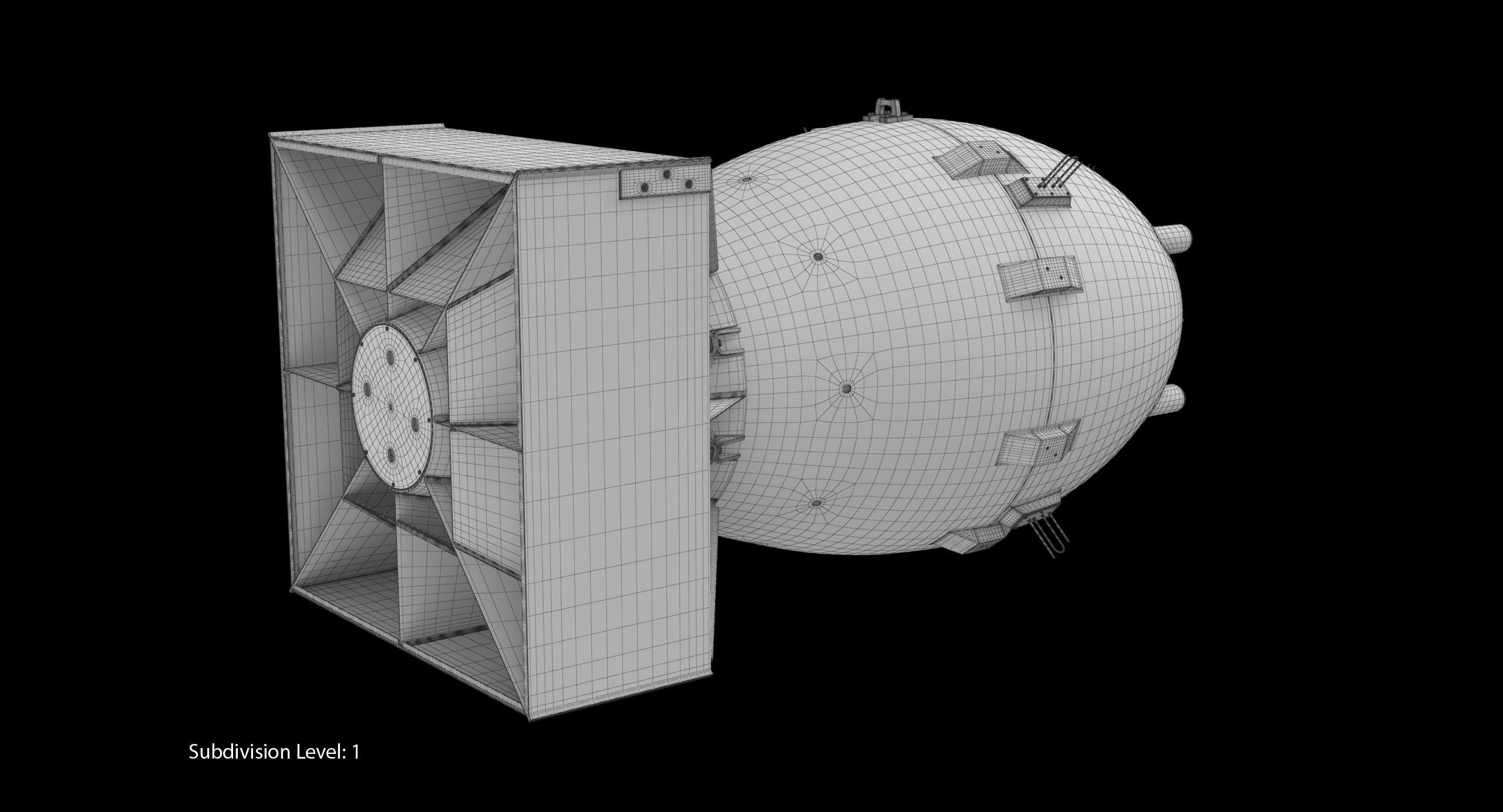 Fat Man Nuclear Bomb Yellow Low-poly 3D model_13