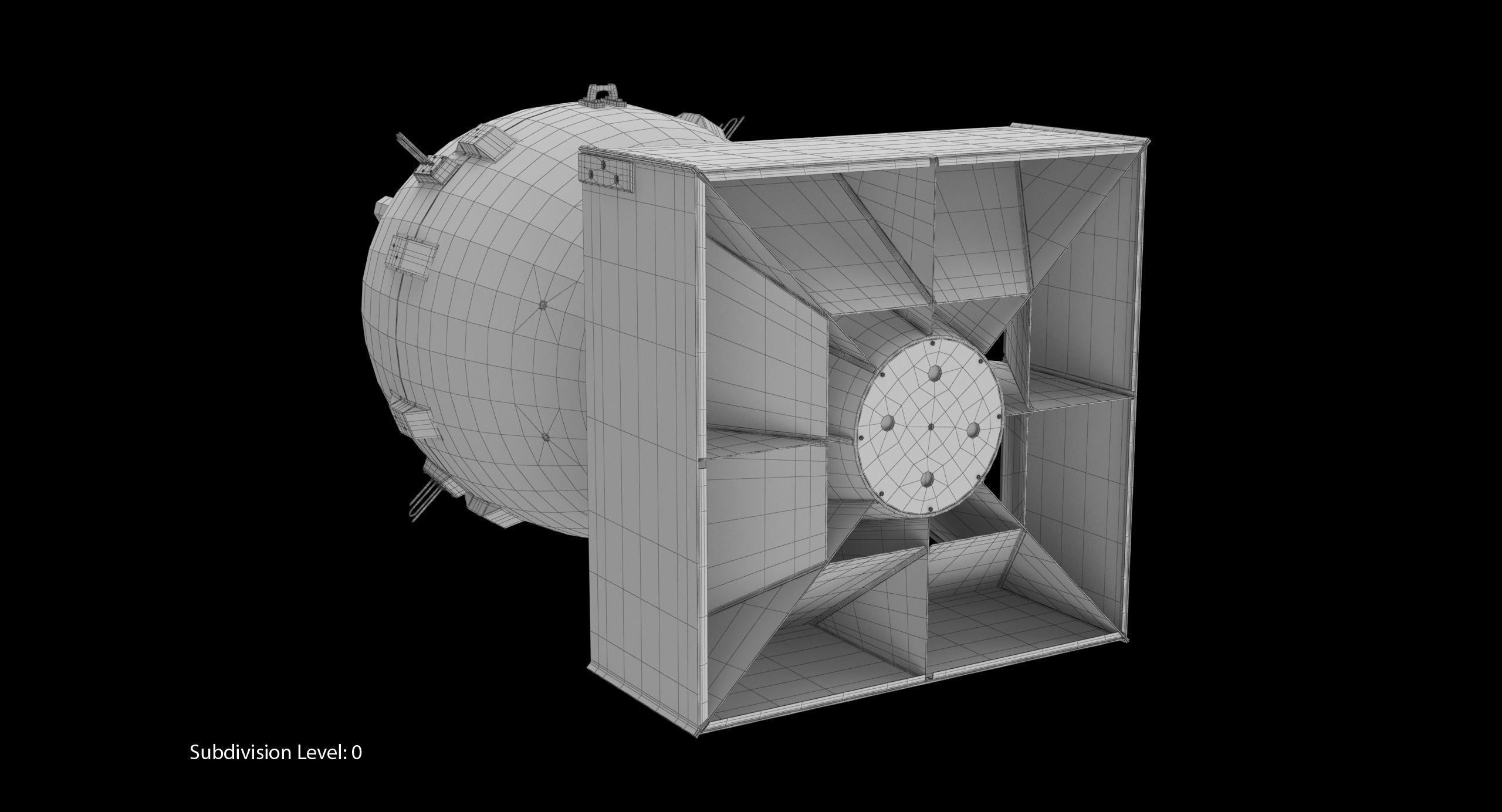 Fat Man Nuclear Bomb Yellow Low-poly 3D model_15