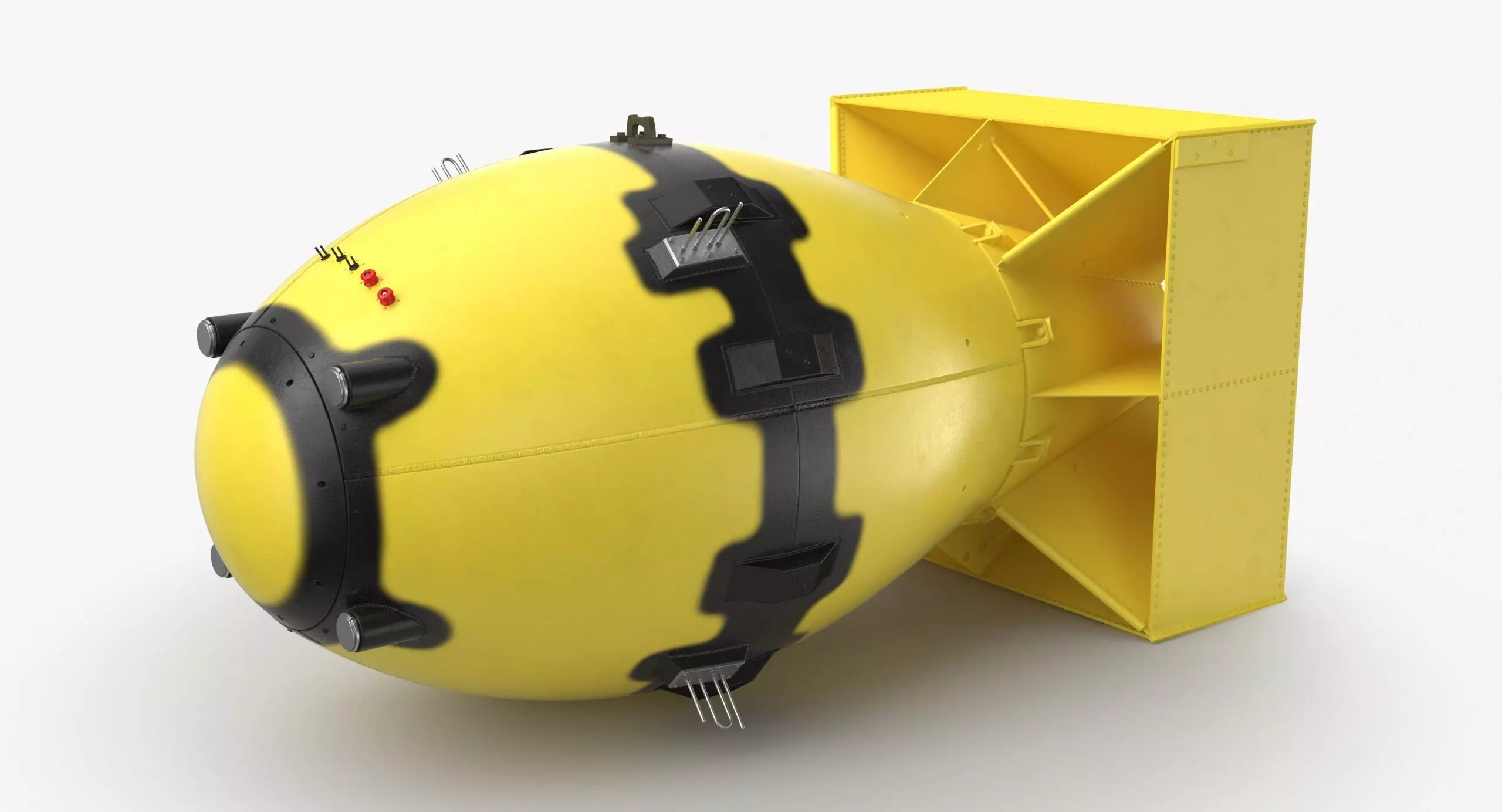 Fat Man Nuclear Bomb Yellow Low-poly 3D model_0