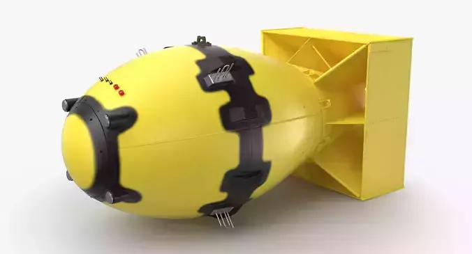 Fat Man Nuclear Bomb Yellow Low-poly 3D model
