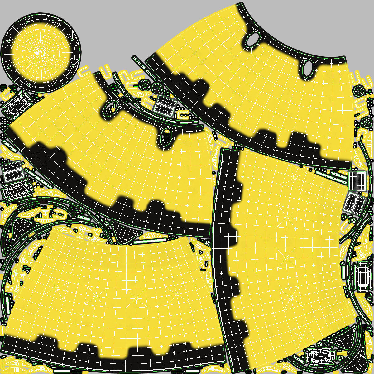 Fat Man Nuclear Bomb Yellow Low-poly 3D model_27