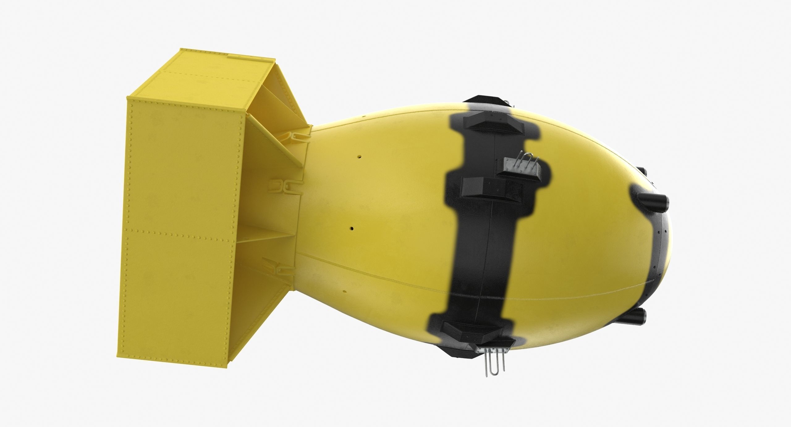 Fat Man Nuclear Bomb Yellow Low-poly 3D model_20