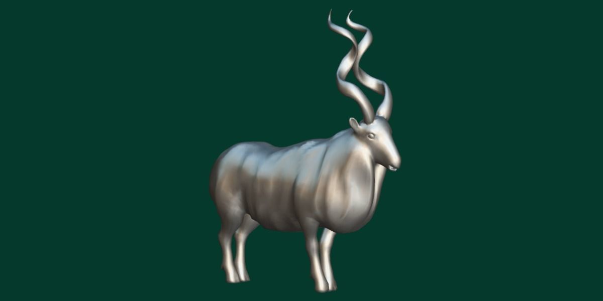 Markhor Wild Goat Low-poly 3D model_18