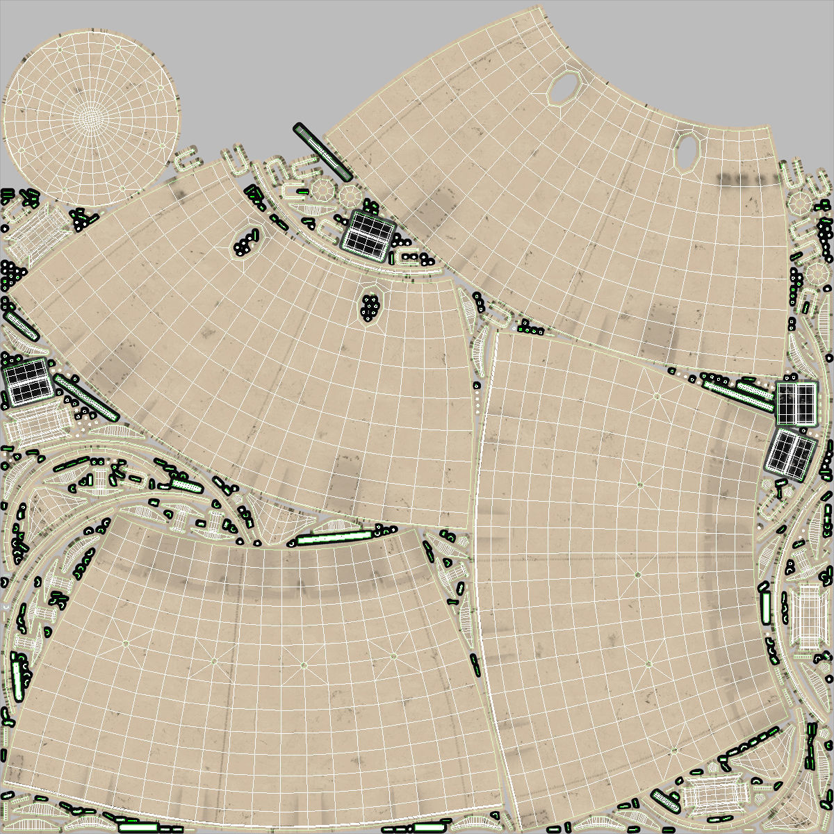 Fat Man Nuclear Bomb Sandy Low-poly 3D model_27