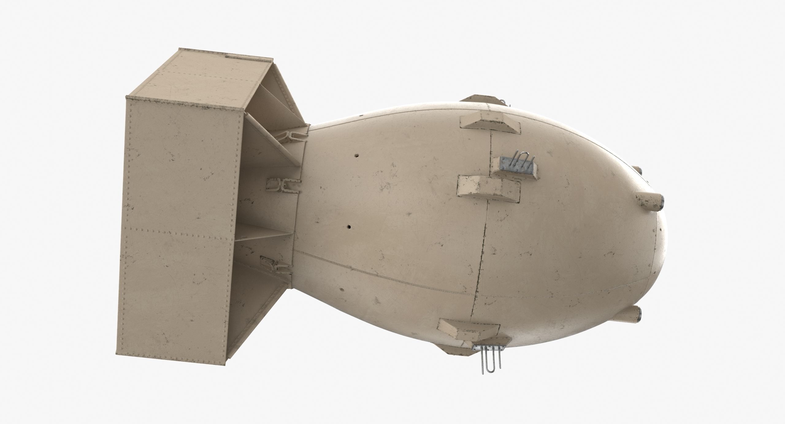 Fat Man Nuclear Bomb Sandy Low-poly 3D model_19