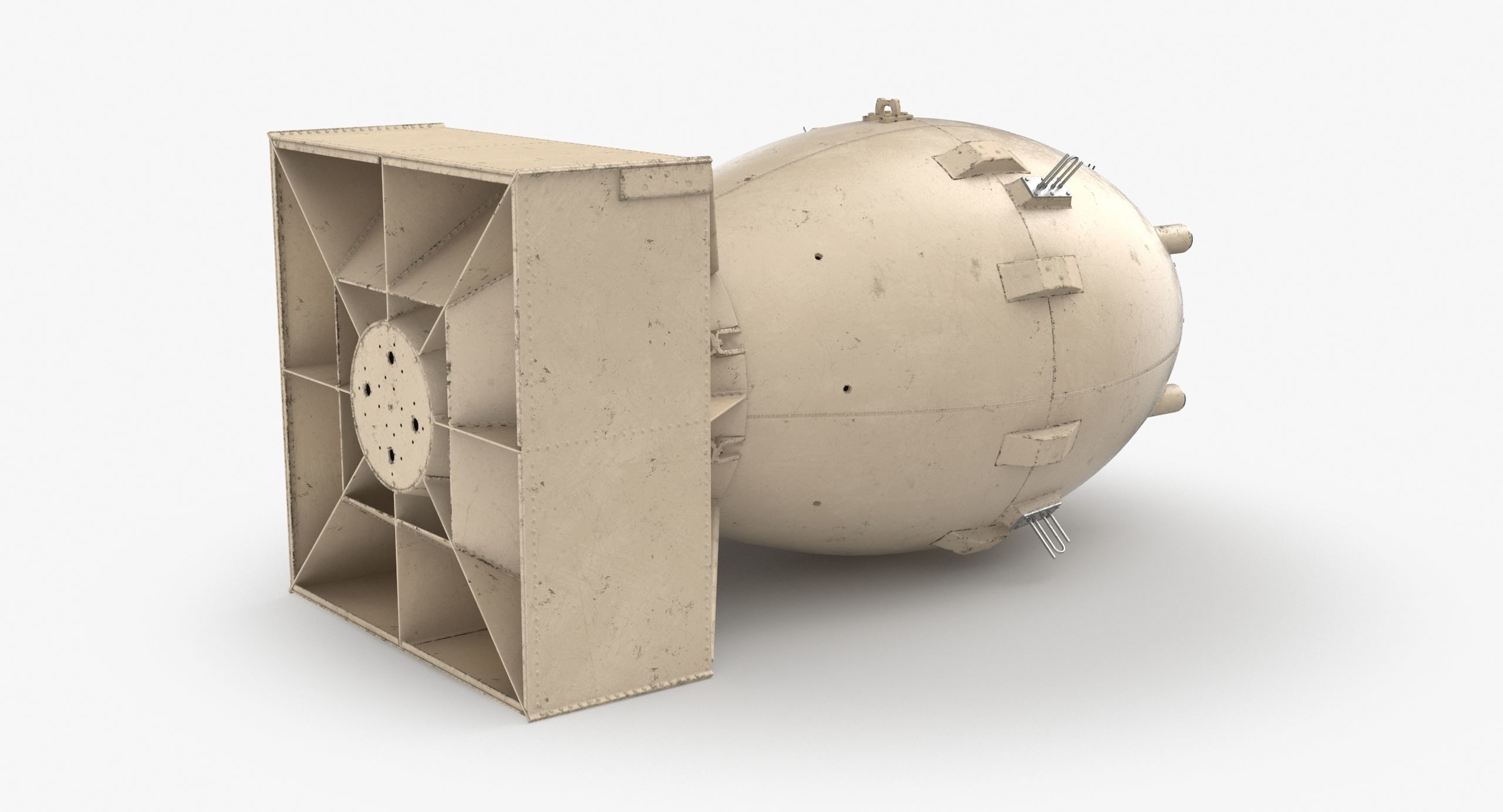 Fat Man Nuclear Bomb Sandy Low-poly 3D model_10