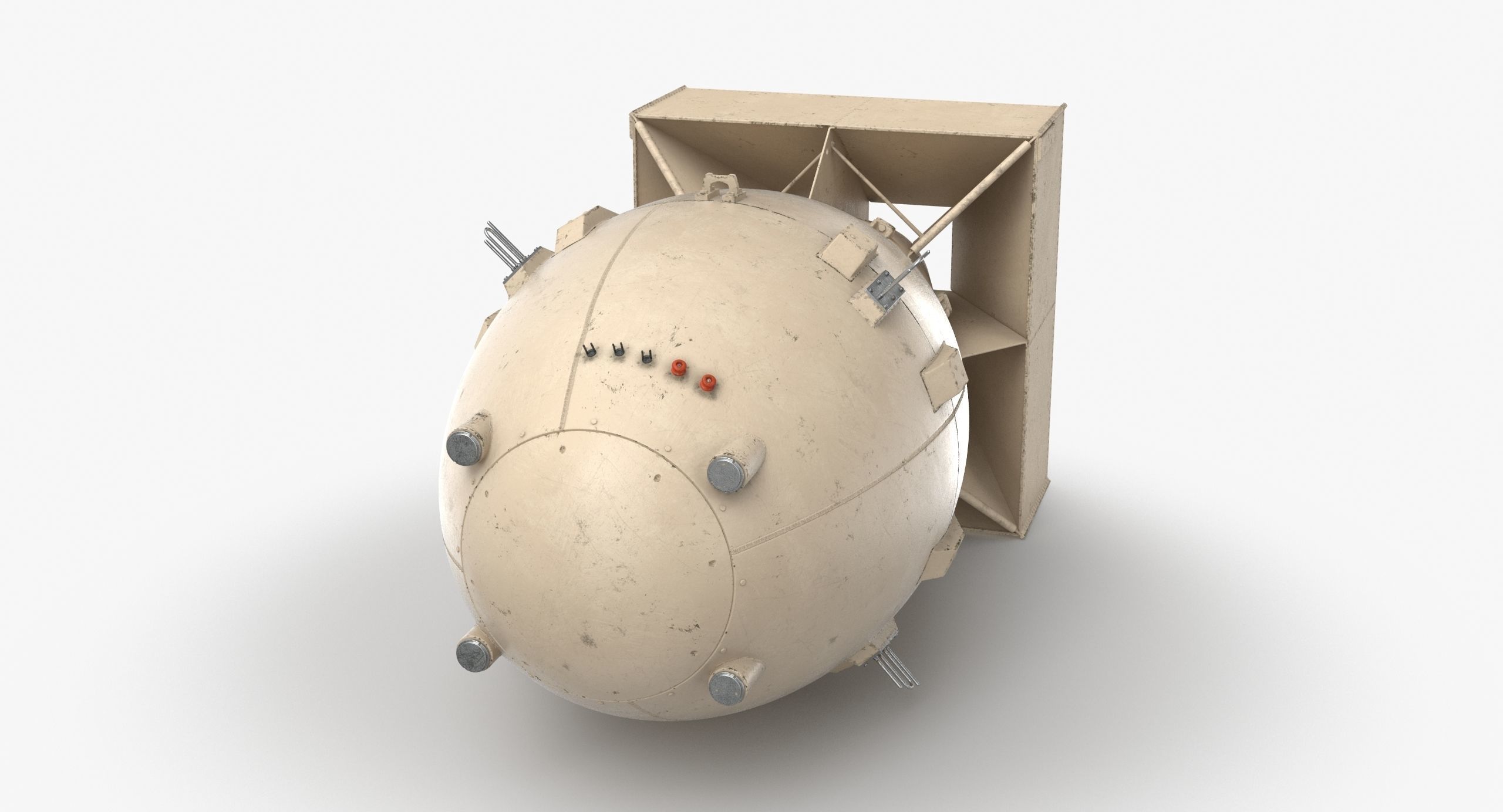 Fat Man Nuclear Bomb Sandy Low-poly 3D model_3