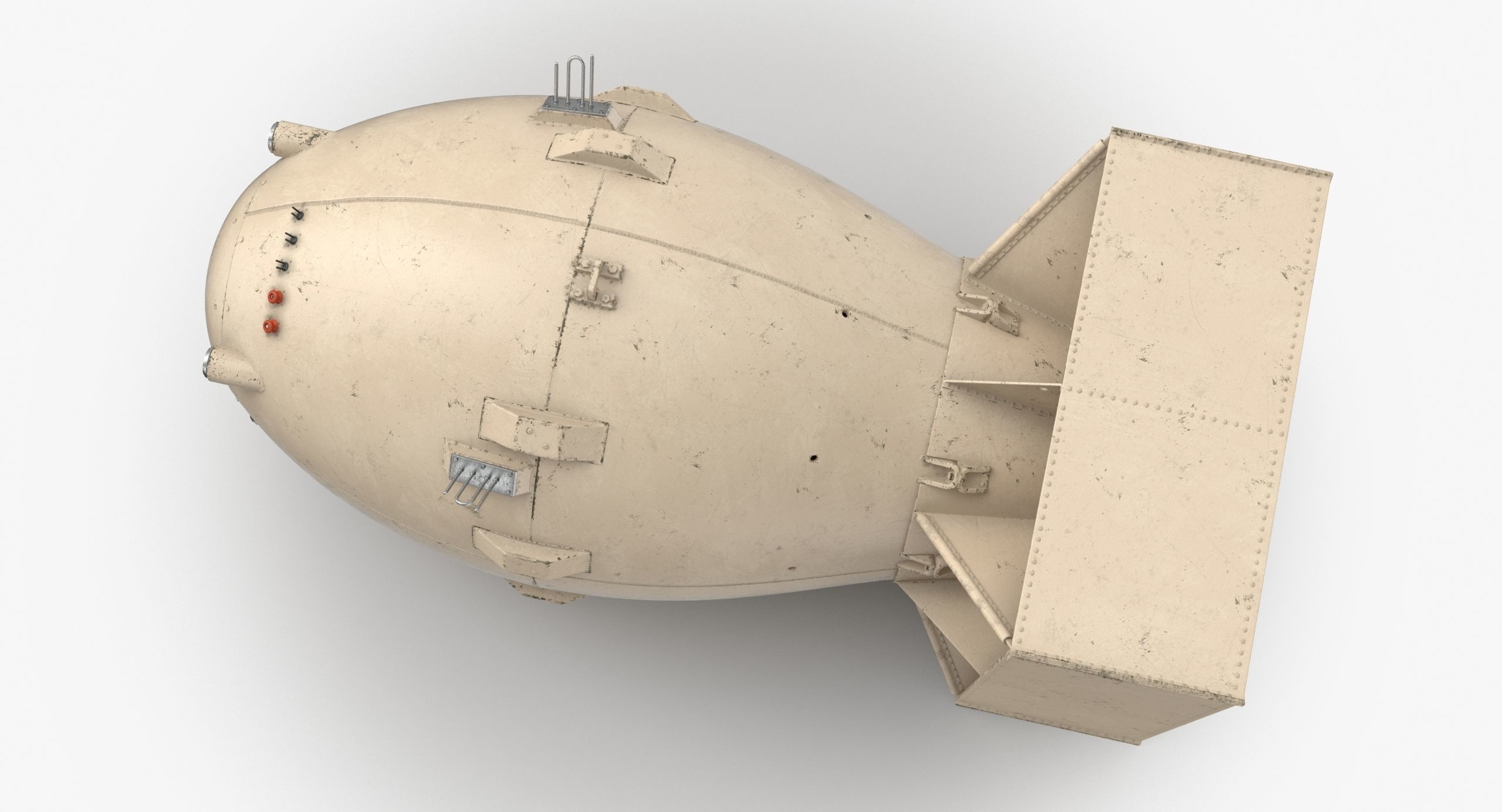 Fat Man Nuclear Bomb Sandy Low-poly 3D model_16