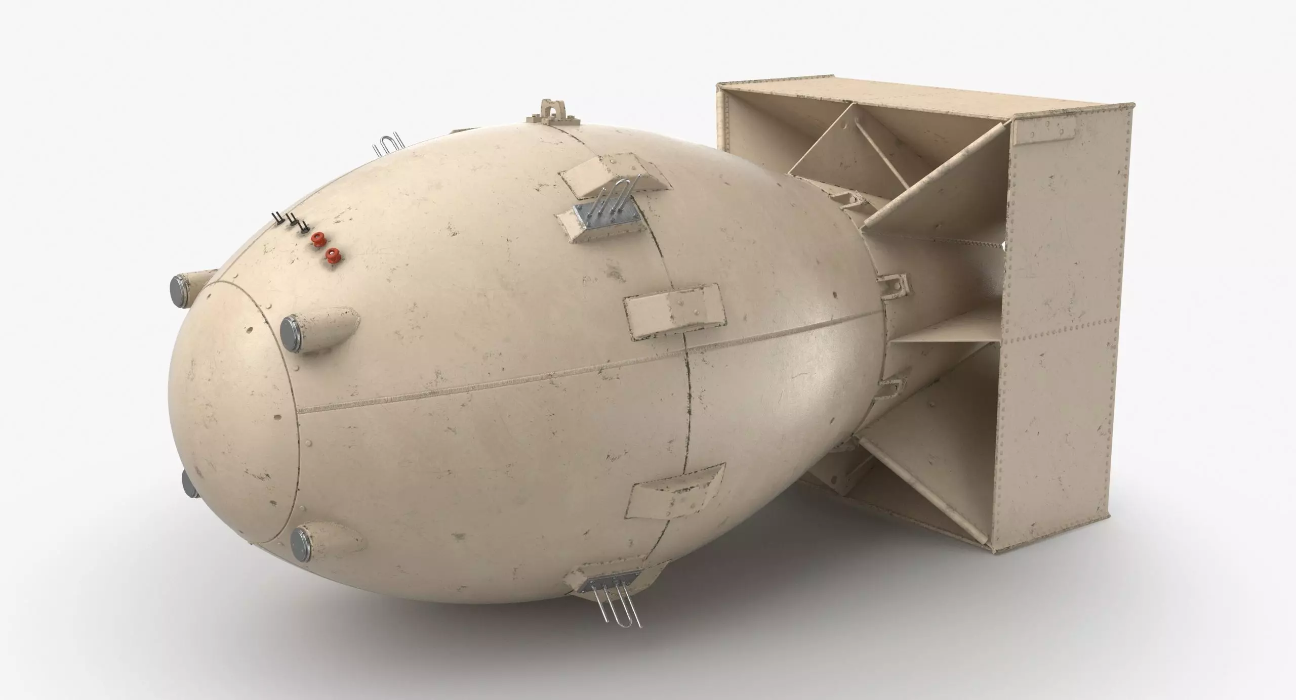 Fat Man Nuclear Bomb Sandy Low-poly 3D model_0