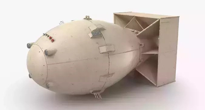 Fat Man Nuclear Bomb Sandy Low-poly 3D model