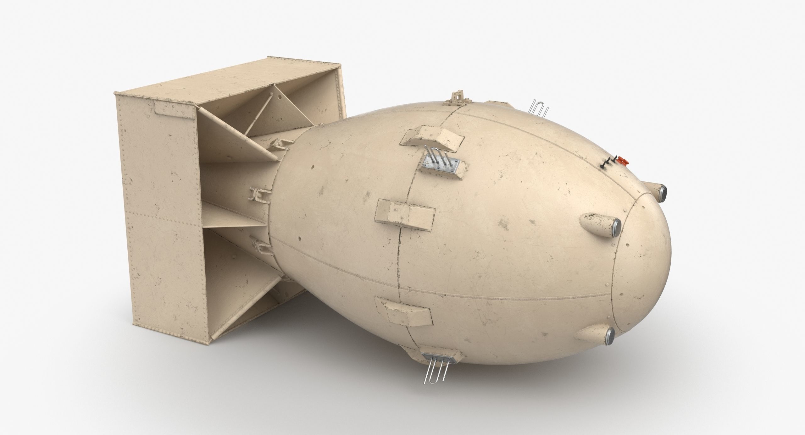 Fat Man Nuclear Bomb Sandy Low-poly 3D model_6
