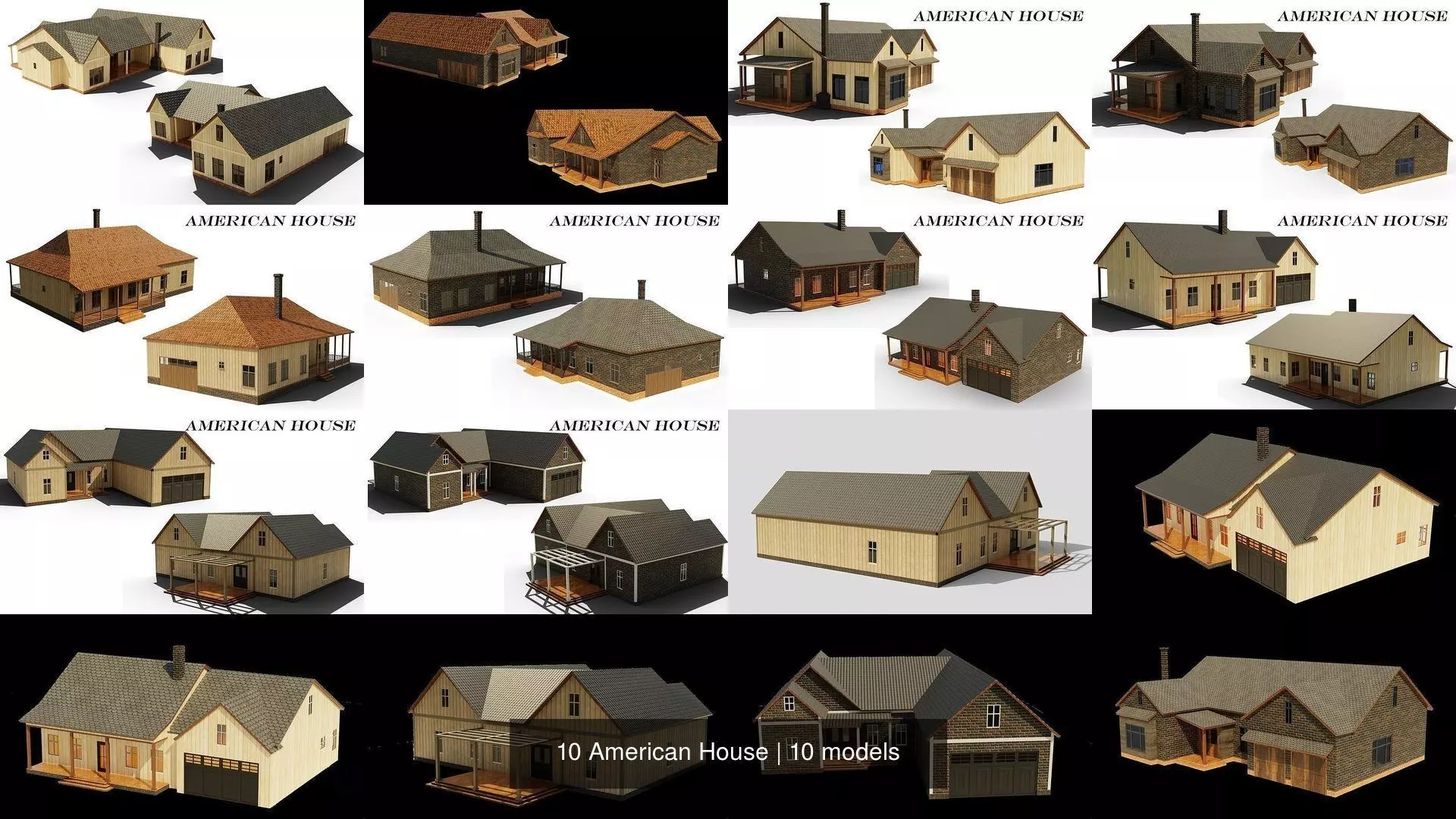 10 American House 3D Model Collection_11