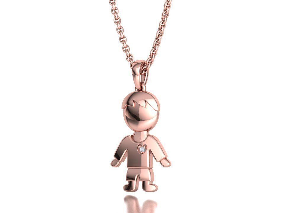GIRL and BOY PENDANTS BIRTH NECKLACES CHILD PENDANT 3D Model Collection_27