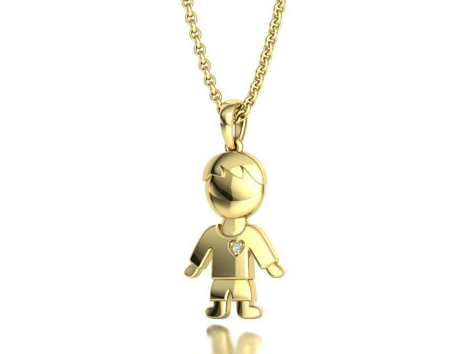 GIRL and BOY PENDANTS BIRTH NECKLACES CHILD PENDANT 3D Model Collection_30