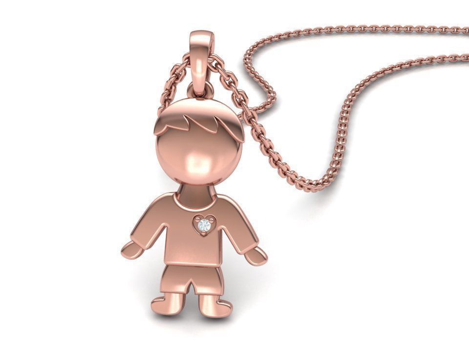 GIRL and BOY PENDANTS BIRTH NECKLACES CHILD PENDANT 3D Model Collection_18