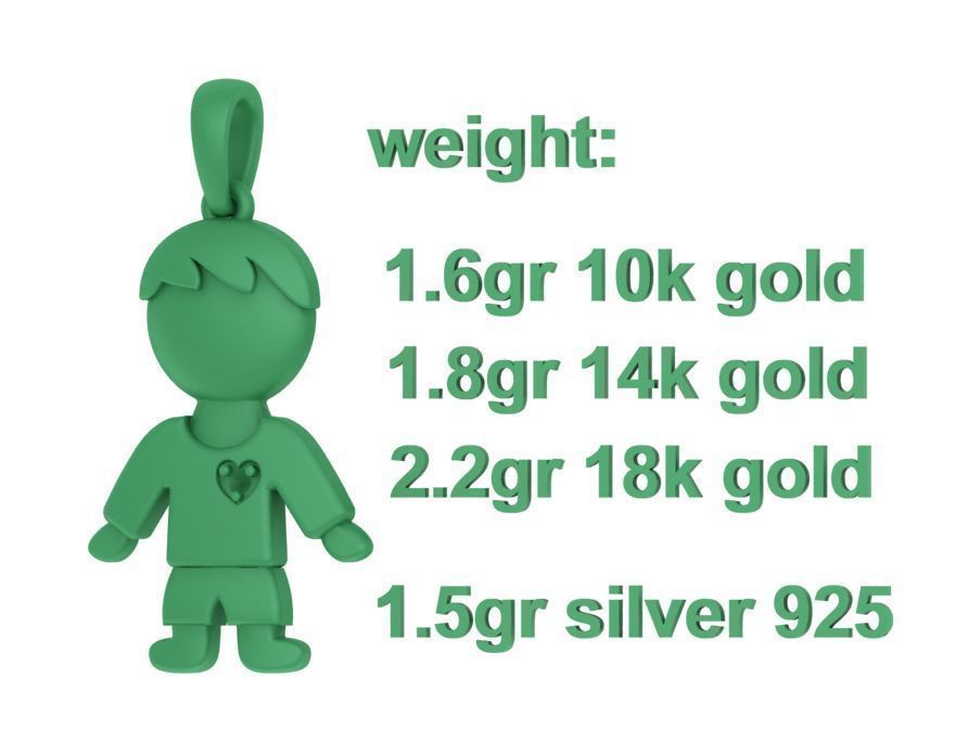GIRL and BOY PENDANTS BIRTH NECKLACES CHILD PENDANT 3D Model Collection_23