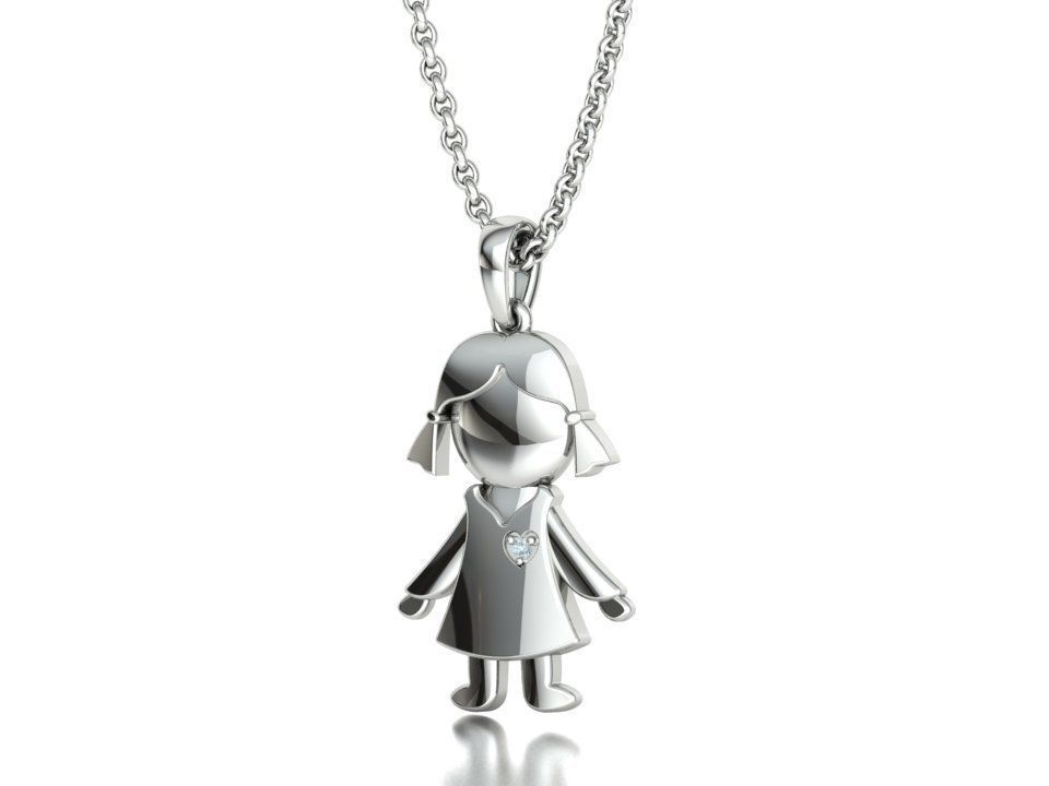 GIRL and BOY PENDANTS BIRTH NECKLACES CHILD PENDANT 3D Model Collection_11