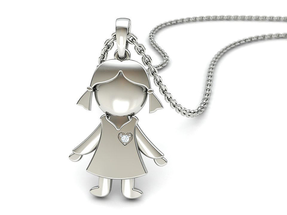GIRL and BOY PENDANTS BIRTH NECKLACES CHILD PENDANT 3D Model Collection_8