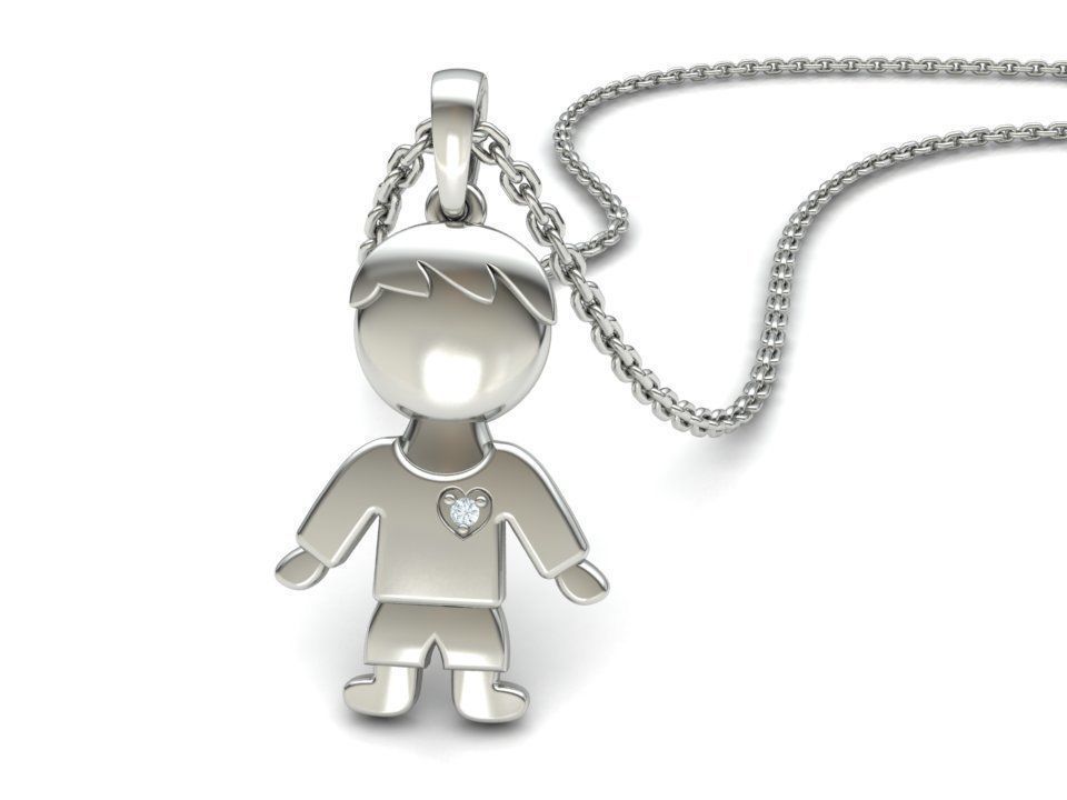 GIRL and BOY PENDANTS BIRTH NECKLACES CHILD PENDANT 3D Model Collection_21