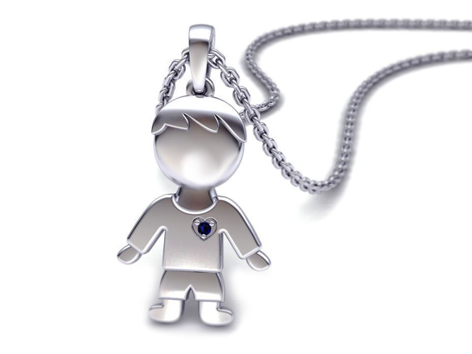 GIRL and BOY PENDANTS BIRTH NECKLACES CHILD PENDANT 3D Model Collection_20