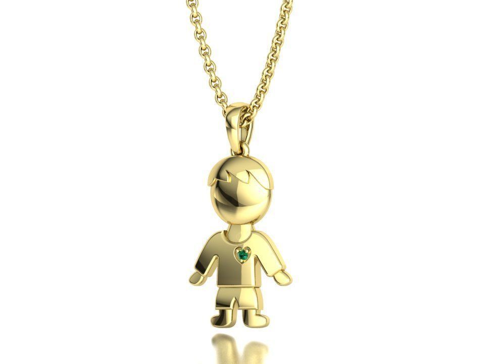 GIRL and BOY PENDANTS BIRTH NECKLACES CHILD PENDANT 3D Model Collection_29