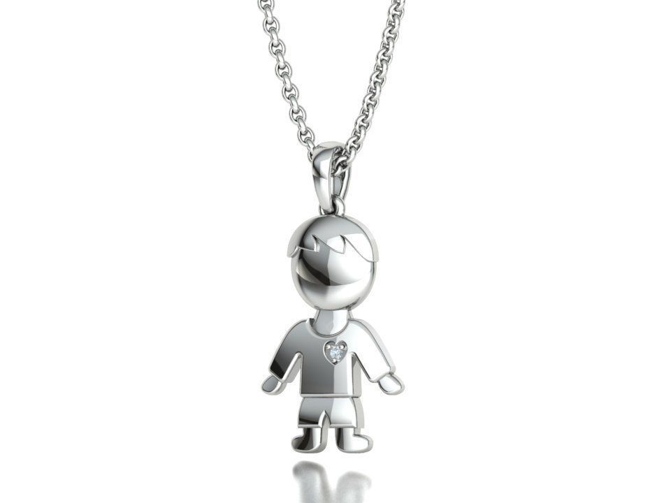 GIRL and BOY PENDANTS BIRTH NECKLACES CHILD PENDANT 3D Model Collection_28