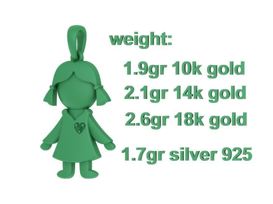 GIRL and BOY PENDANTS BIRTH NECKLACES CHILD PENDANT 3D Model Collection_17